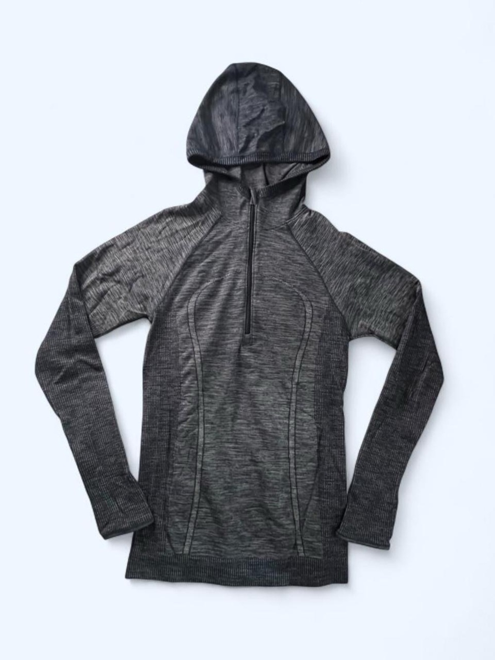 Lululemon Women’s Wool Blend Lightweight Quarter Zip Running Hoodie Navy Size 8